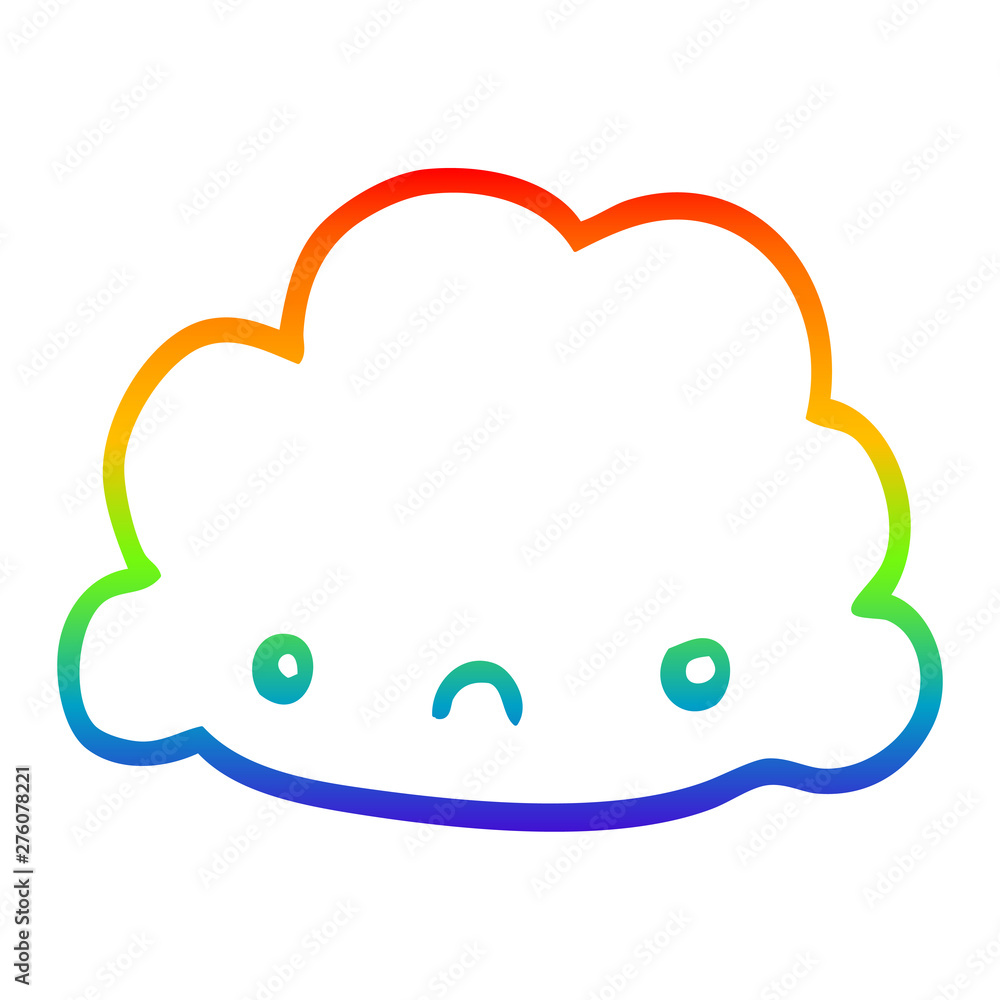 rainbow gradient line drawing cartoon cloud rainbow gradient line drawing cartoon cloud