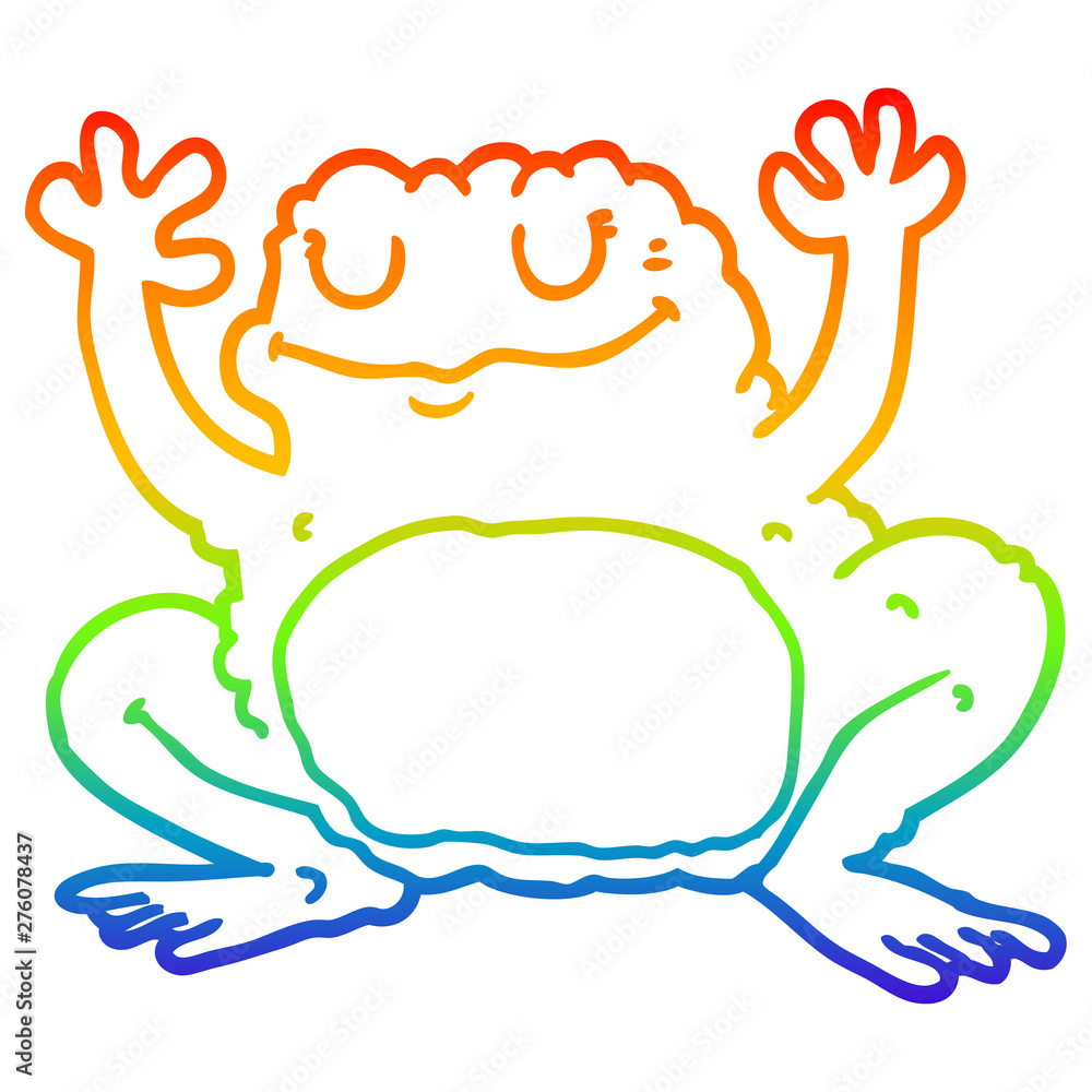 rainbow gradient line drawing cartoon frog rainbow gradient line drawing cartoon frog