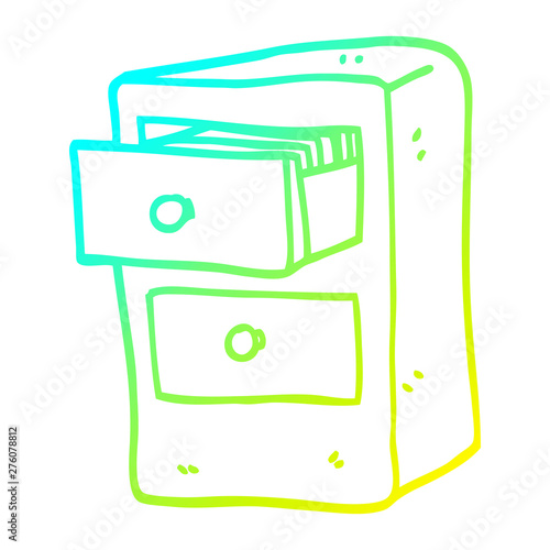 cold gradient line drawing cartoon drawers of files