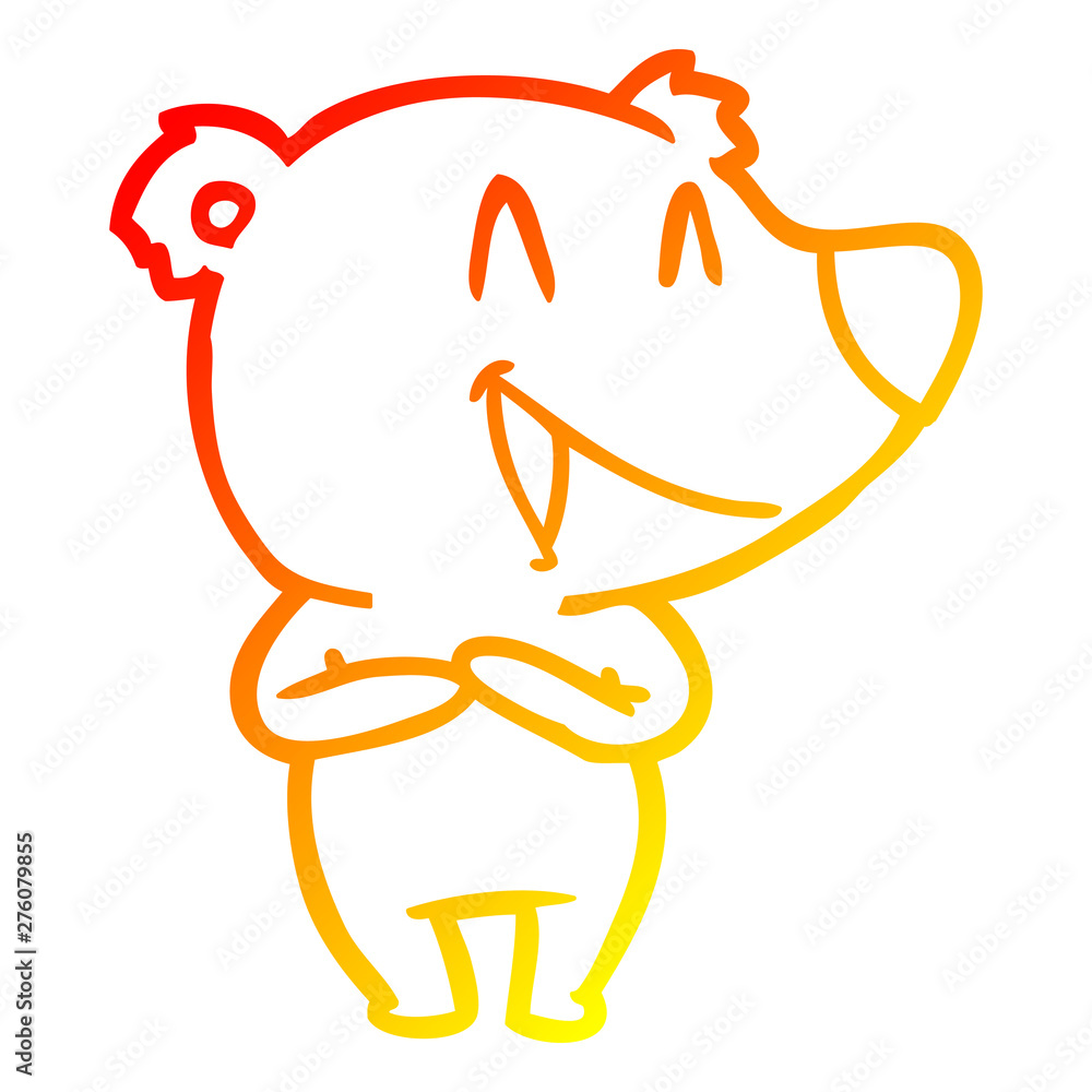 warm gradient line drawing laughing bear cartoon warm gradient line drawing laughing bear cartoon