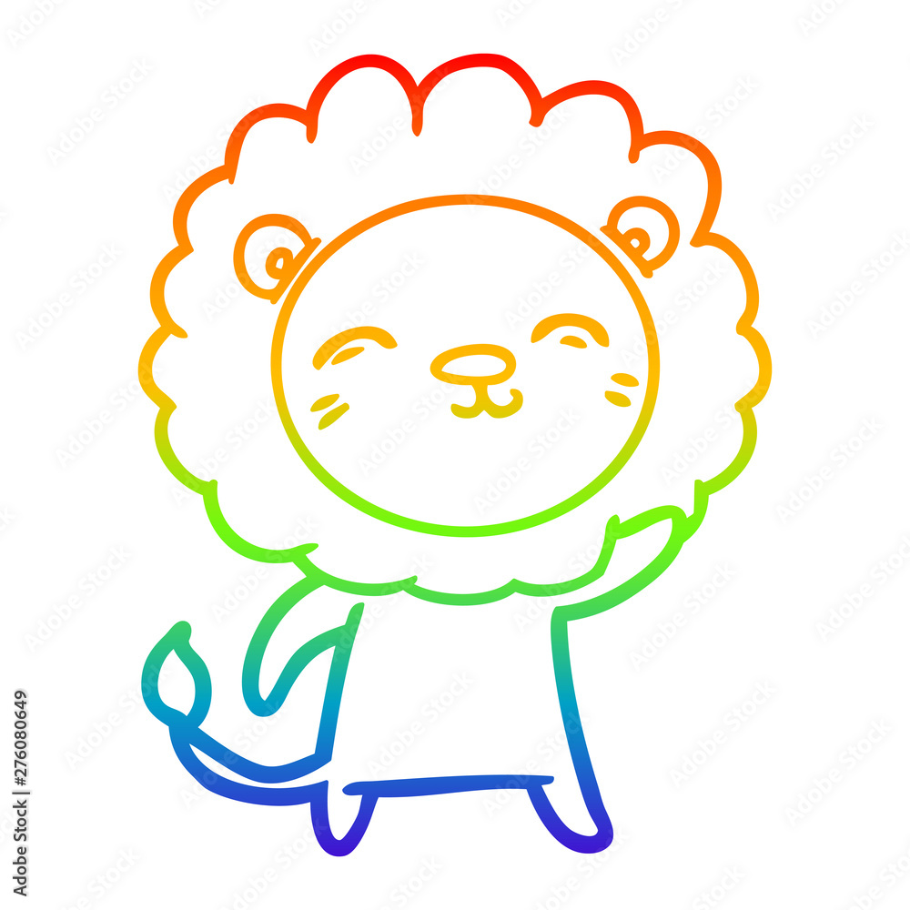 rainbow gradient line drawing cartoon lion rainbow gradient line drawing cartoon lion