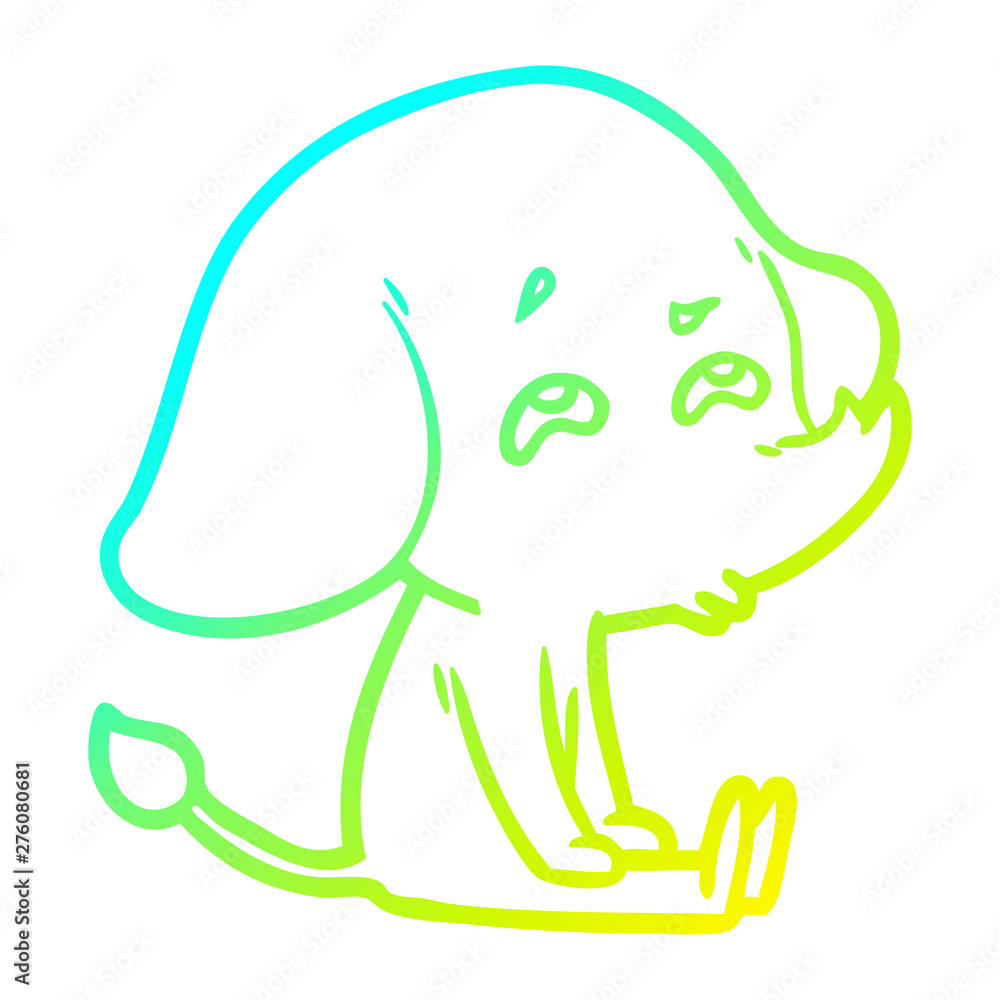 cold gradient line drawing cartoon elephant remembering cold gradient line drawing cartoon elephant remembering