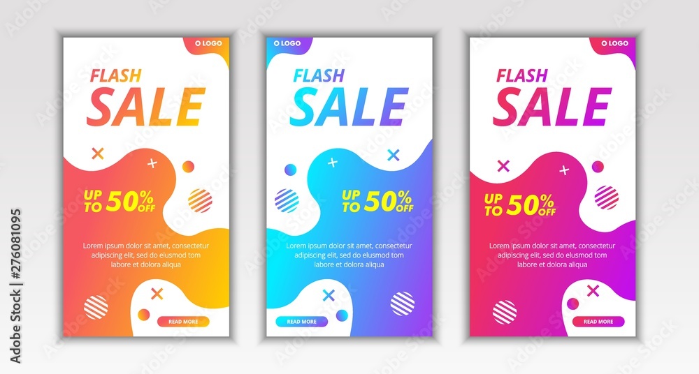 Dynamic Modern Fluid, Flash Sale Mobile Banner Template Design