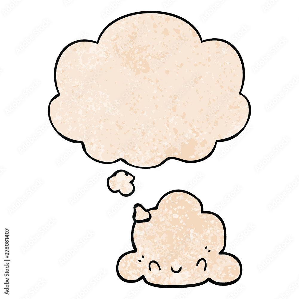 cartoon cloud and thought bubble in grunge texture pattern style cartoon cloud and thought bubble in grunge texture pattern style