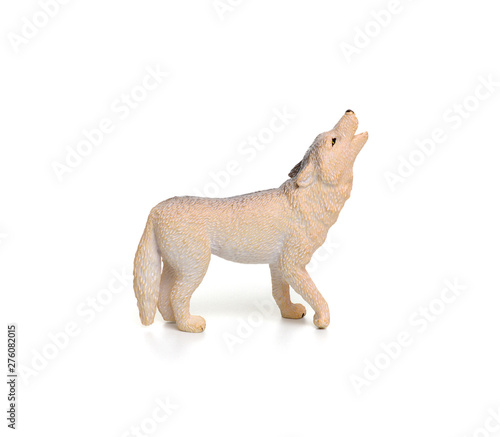 Toy wolf isolated on white