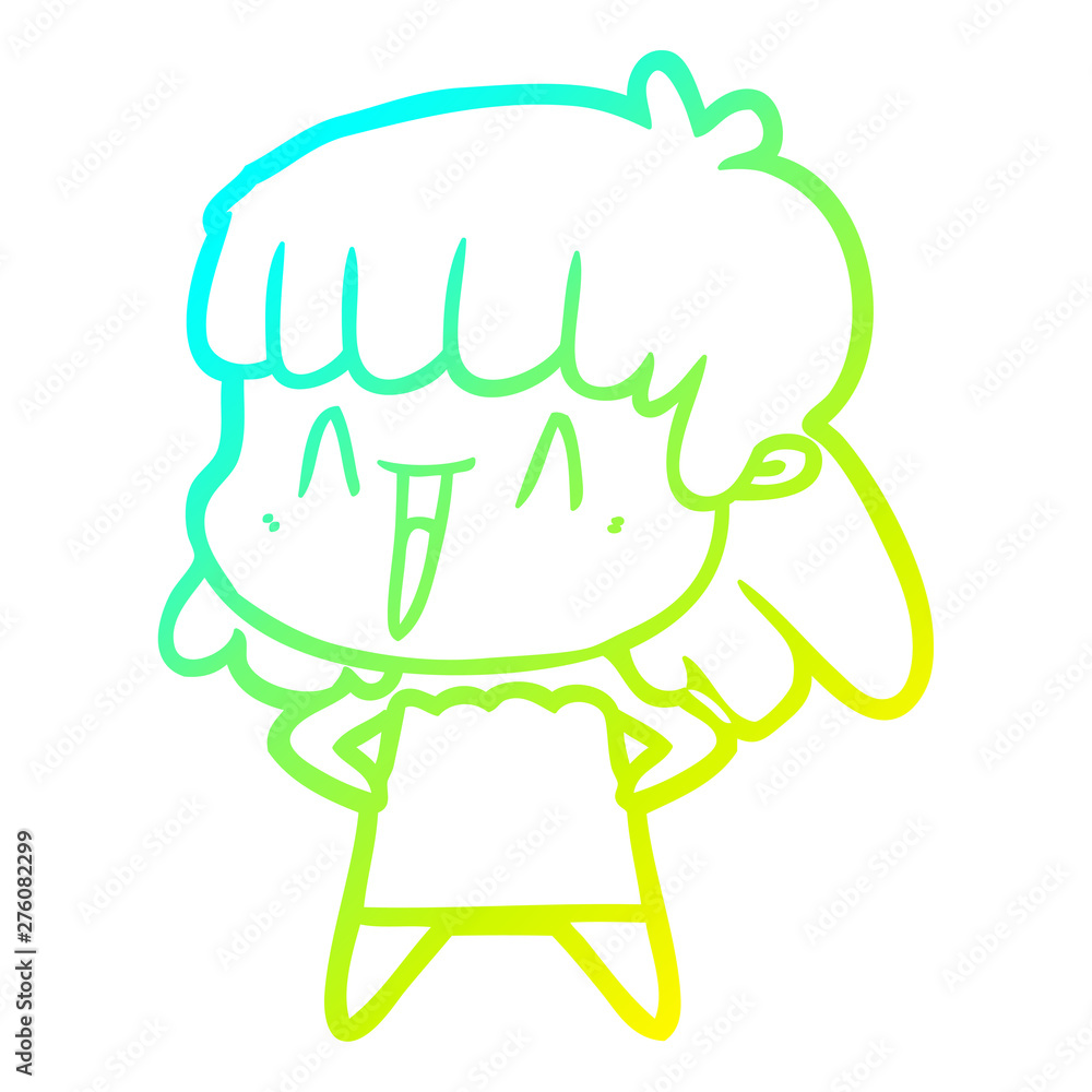 cold gradient line drawing cartoon woman cold gradient line drawing cartoon woman