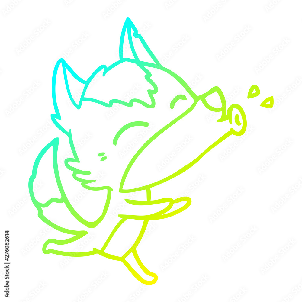 cold gradient line drawing howling wolf cartoon cold gradient line drawing howling wolf cartoon