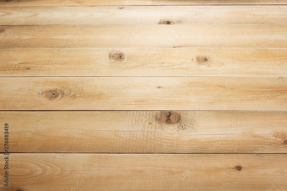 Fototapeta premium empty wooden table in front, plank board background texture surface