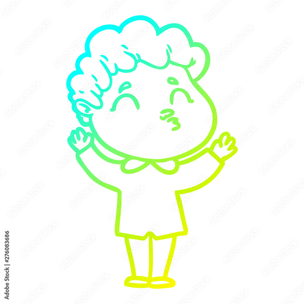 cold gradient line drawing cartoon man shrugging cold gradient line drawing cartoon man shrugging