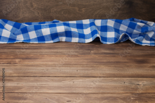 cloth napkin at rustic table in front