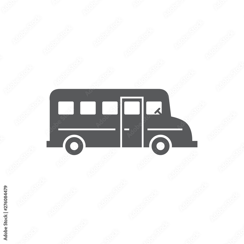 School Bus Icon on white background