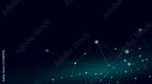Abstract technology with polygon shapes on dark blue background, Digital technology concept, Illustration Vector