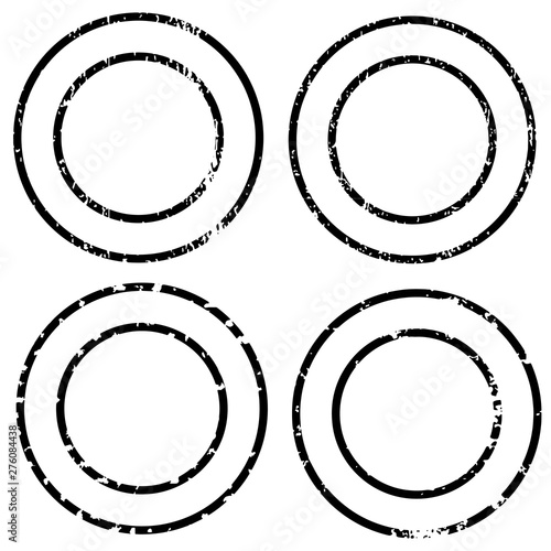 Blank circle postal stamps set.illustration vector