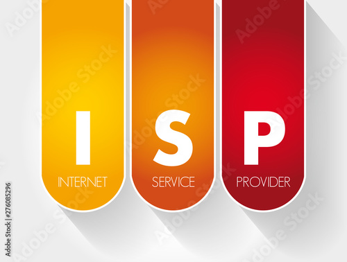 ISP - Internet Service Provider acronym, technology concept background