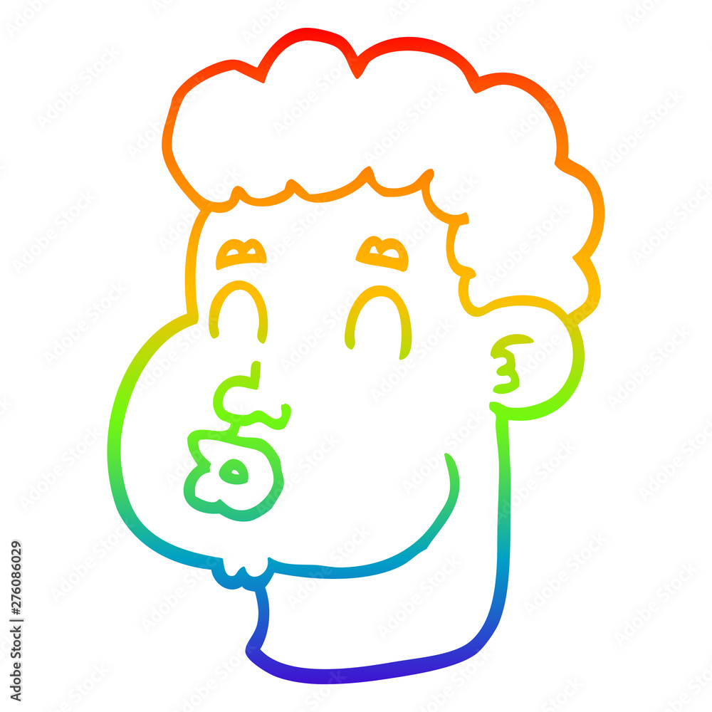 rainbow gradient line drawing cartoon male face rainbow gradient line drawing cartoon male face