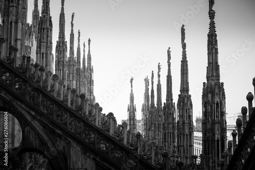 Black and white Duomo, Milan, Italy © Liana