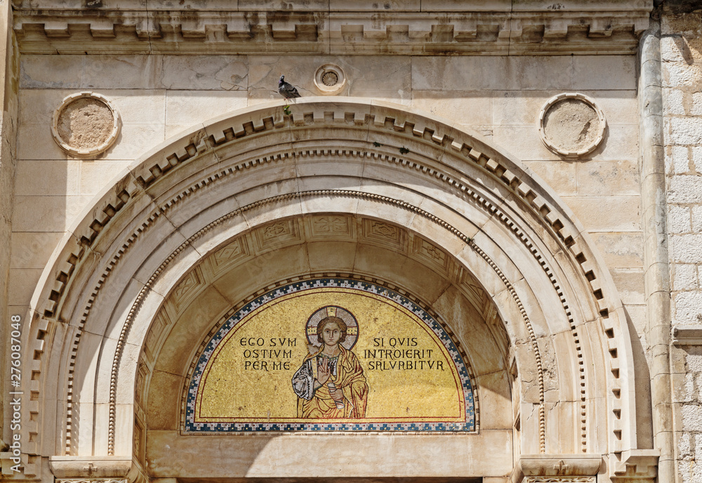 Obraz premium detail of Cathedral Basilica of the Assumption of Mary. Unesco monument in Porec, Croatia