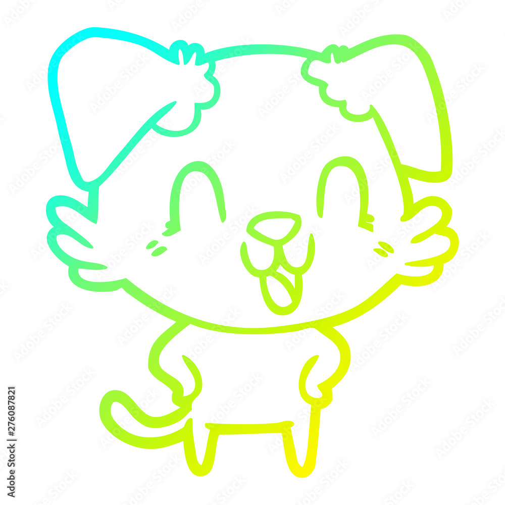 cold gradient line drawing laughing cartoon dog cold gradient line drawing laughing cartoon dog