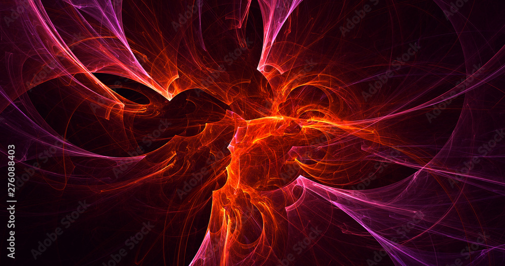 3D rendering abstract red fractal light background 3D rendering abstract red fractal light background