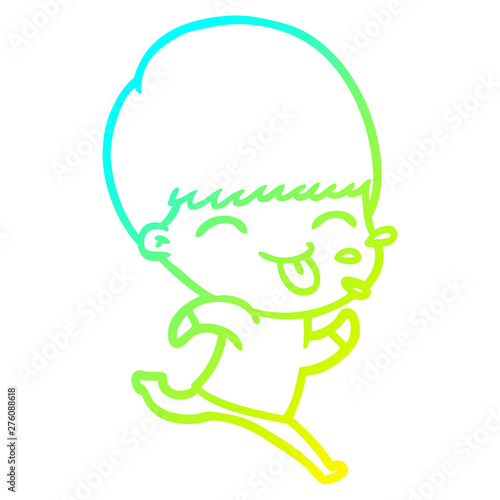cold gradient line drawing cartoon rude man