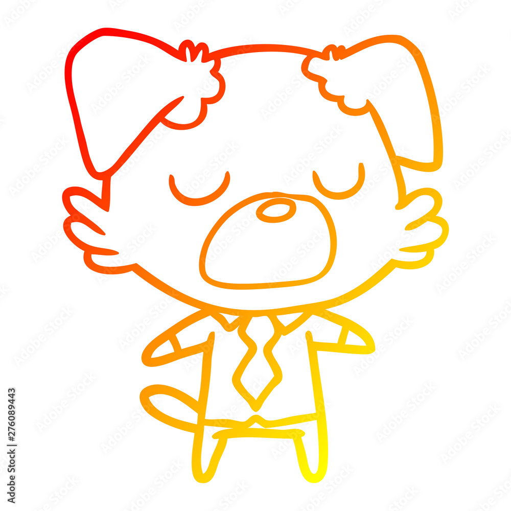 warm gradient line drawing cartoon dog manager warm gradient line drawing cartoon dog manager
