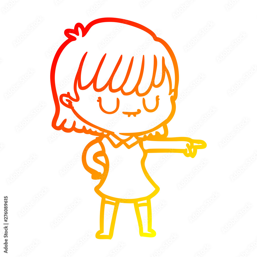warm gradient line drawing cartoon woman warm gradient line drawing cartoon woman
