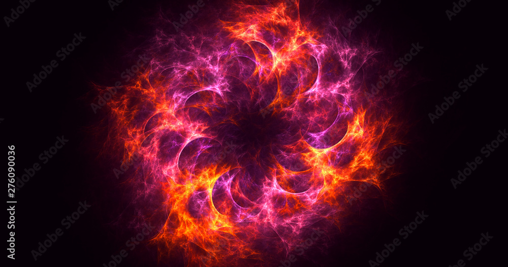 3D rendering abstract red fractal light background 3D rendering abstract red fractal light background