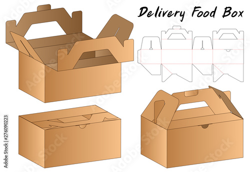 Box packaging die cut template design. 3d mock-up