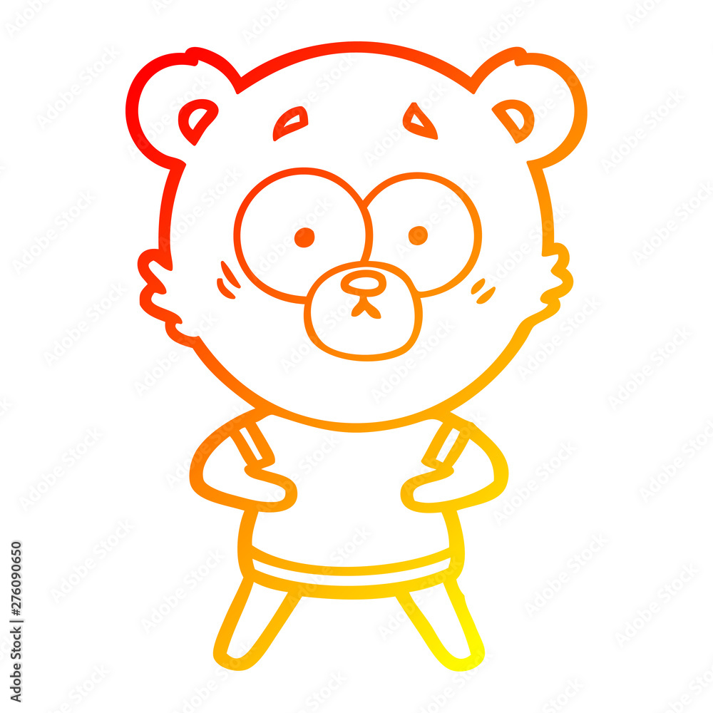 warm gradient line drawing surprised polar bear cartoon warm gradient line drawing surprised polar bear cartoon