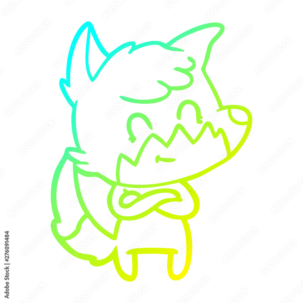 cold gradient line drawing cartoon happy fox cold gradient line drawing cartoon happy fox