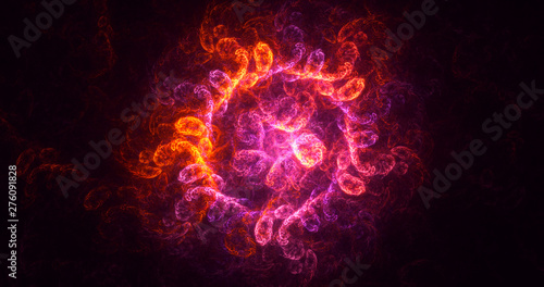 3D rendering abstract round light background