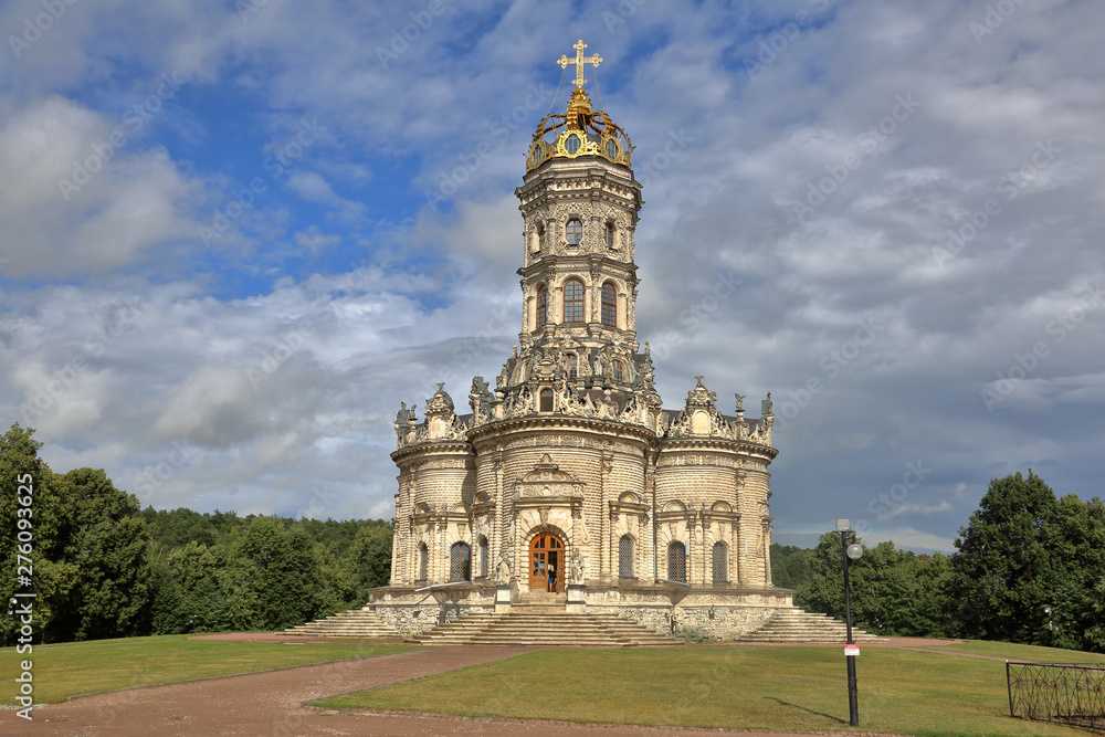 Exterior of the Church of the Sign of the Blessed Virgin. Monument of architecture of the 17-18 centuries. Dubrovitsy, Russia