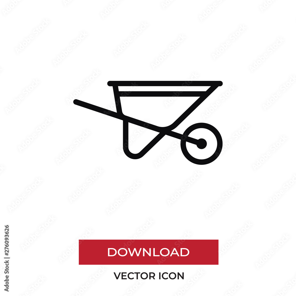 Wheelbarrow vector icon in modern style for web site and mobile app Wheelbarrow vector icon in modern style for web site and mobile app
