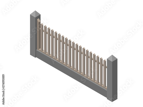 Wooden fence. Isolated on w...