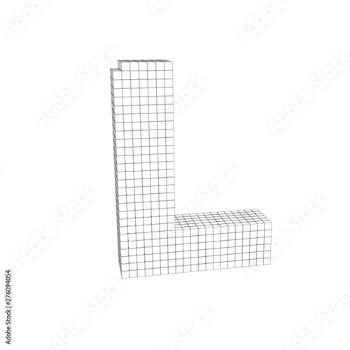 3d pixelated capital letter...