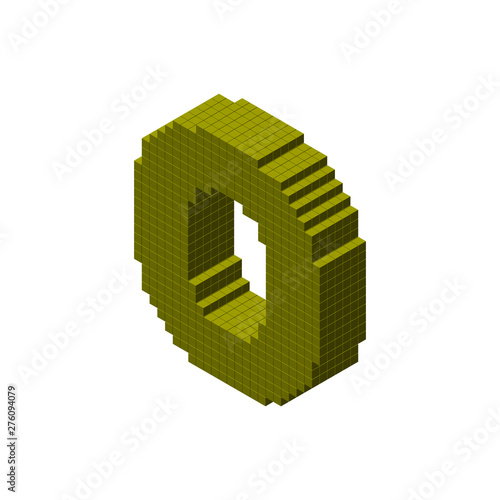 3d pixelated capital letter...