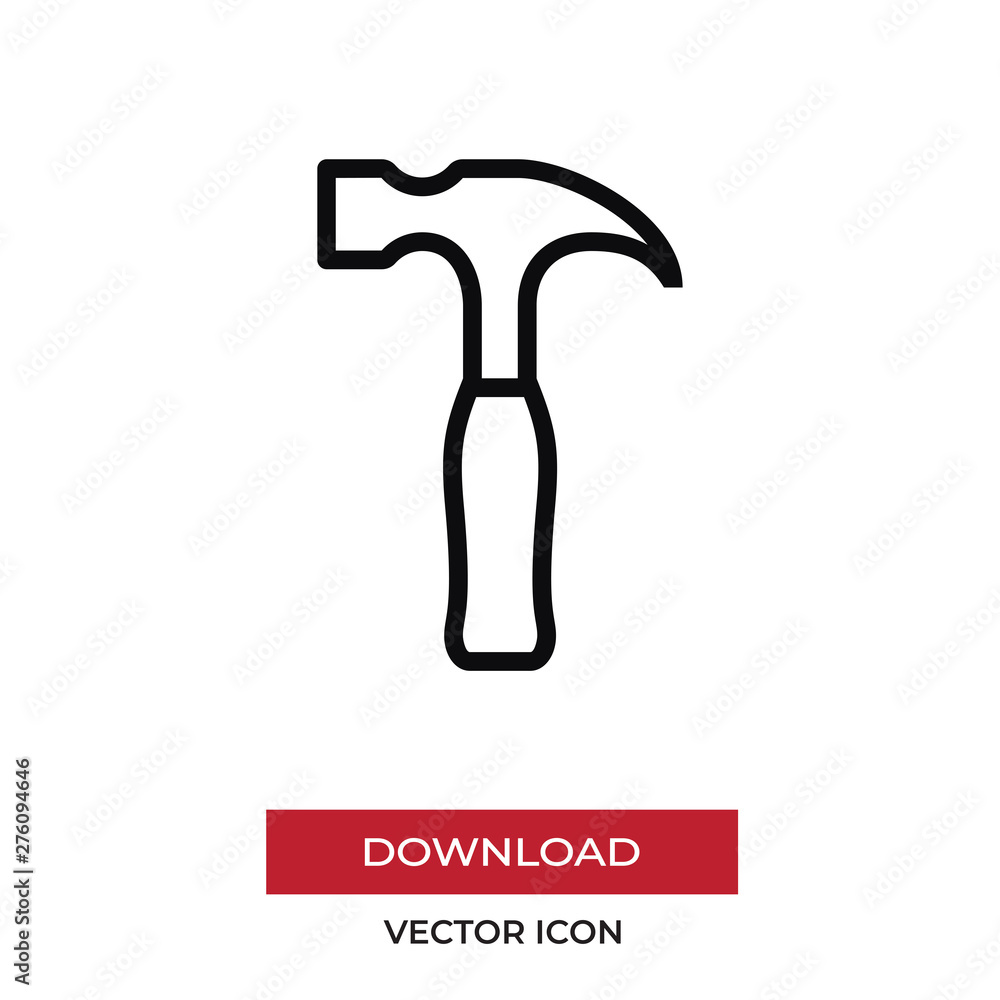 Hammer vector icon in modern style for web site and mobile app Hammer vector icon in modern style for web site and mobile app