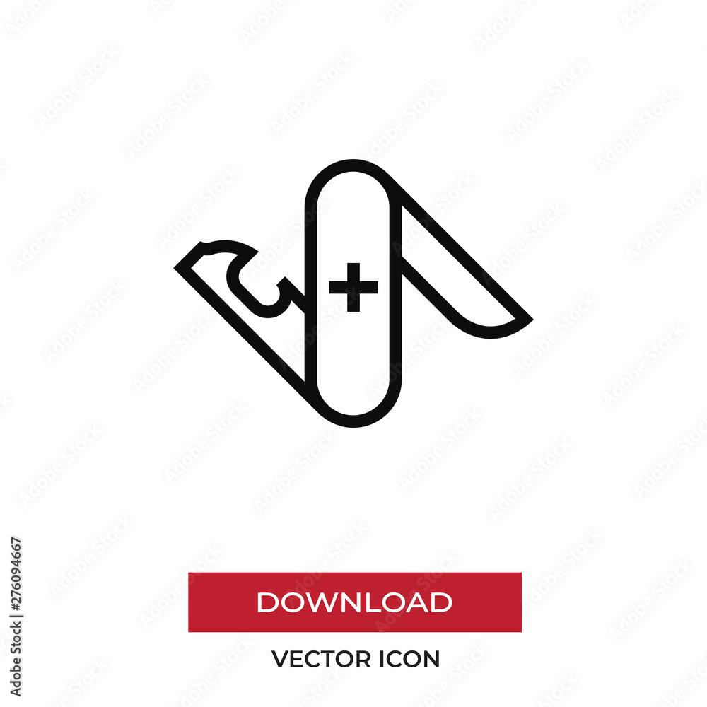 Swiss army knife vector icon in modern style for web site and mobile app Swiss army knife vector icon in modern style for web site and mobile app