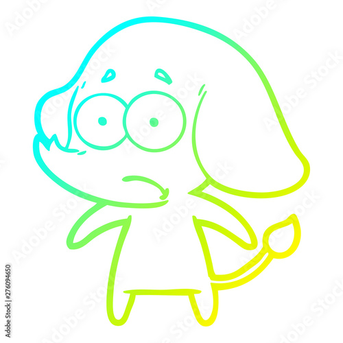 cold gradient line drawing cartoon unsure elephant