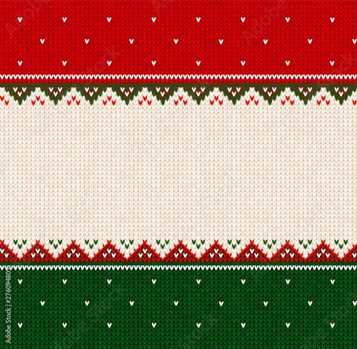 Merry Christmas Happy New Year greeting card frame scandinavian ornaments