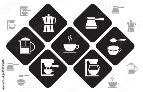 Classical methods of brewing coffee. Vector illustration. Ready for use in your design. EPS10.