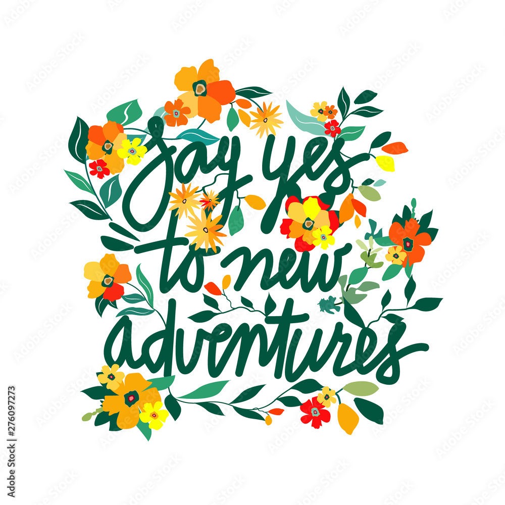 Vector hand drawn encouraging lettering positive phrase