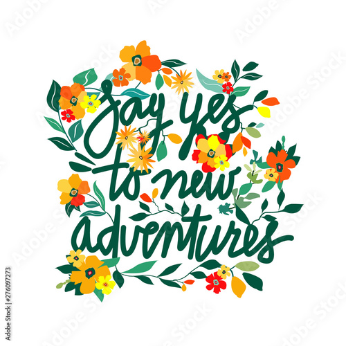 Vector hand drawn encouraging lettering positive phrase