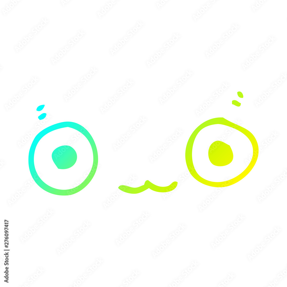 cold gradient line drawing cute cartoon face cold gradient line drawing cute cartoon face