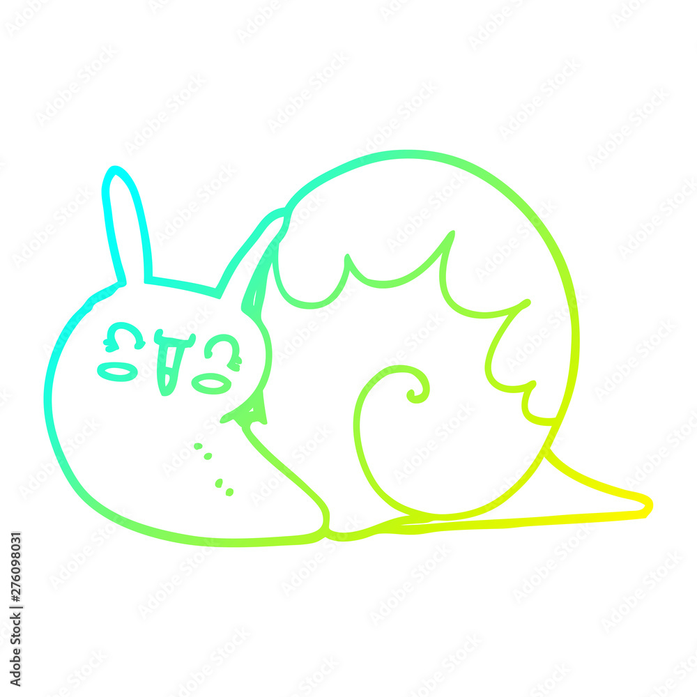 cold gradient line drawing cute cartoon snail cold gradient line drawing cute cartoon snail