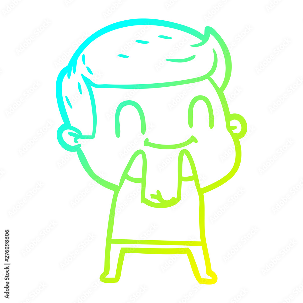 cold gradient line drawing cartoon friendly man cold gradient line drawing cartoon friendly man