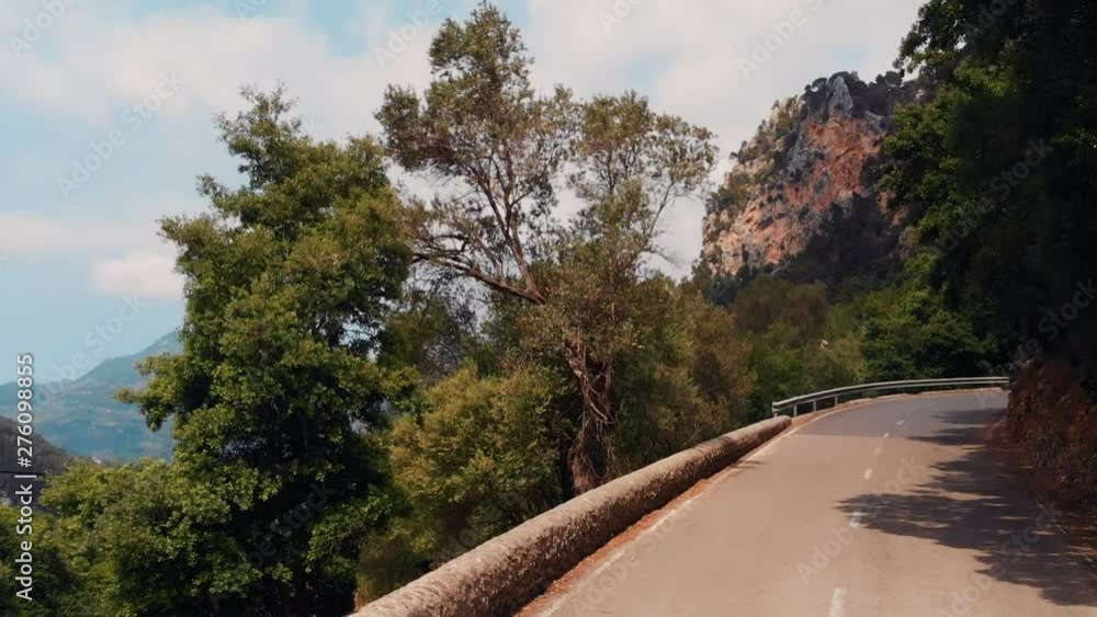Cinematic Flyover Of A Road & Rocky Terrain Cliffs Of Mallorca, Spain. Cinematic Flyover Of A Road & Rocky Terrain Cliffs Of Mallorca, Spain.