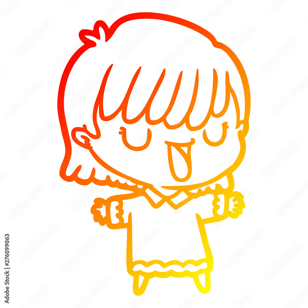 warm gradient line drawing cartoon woman warm gradient line drawing cartoon woman