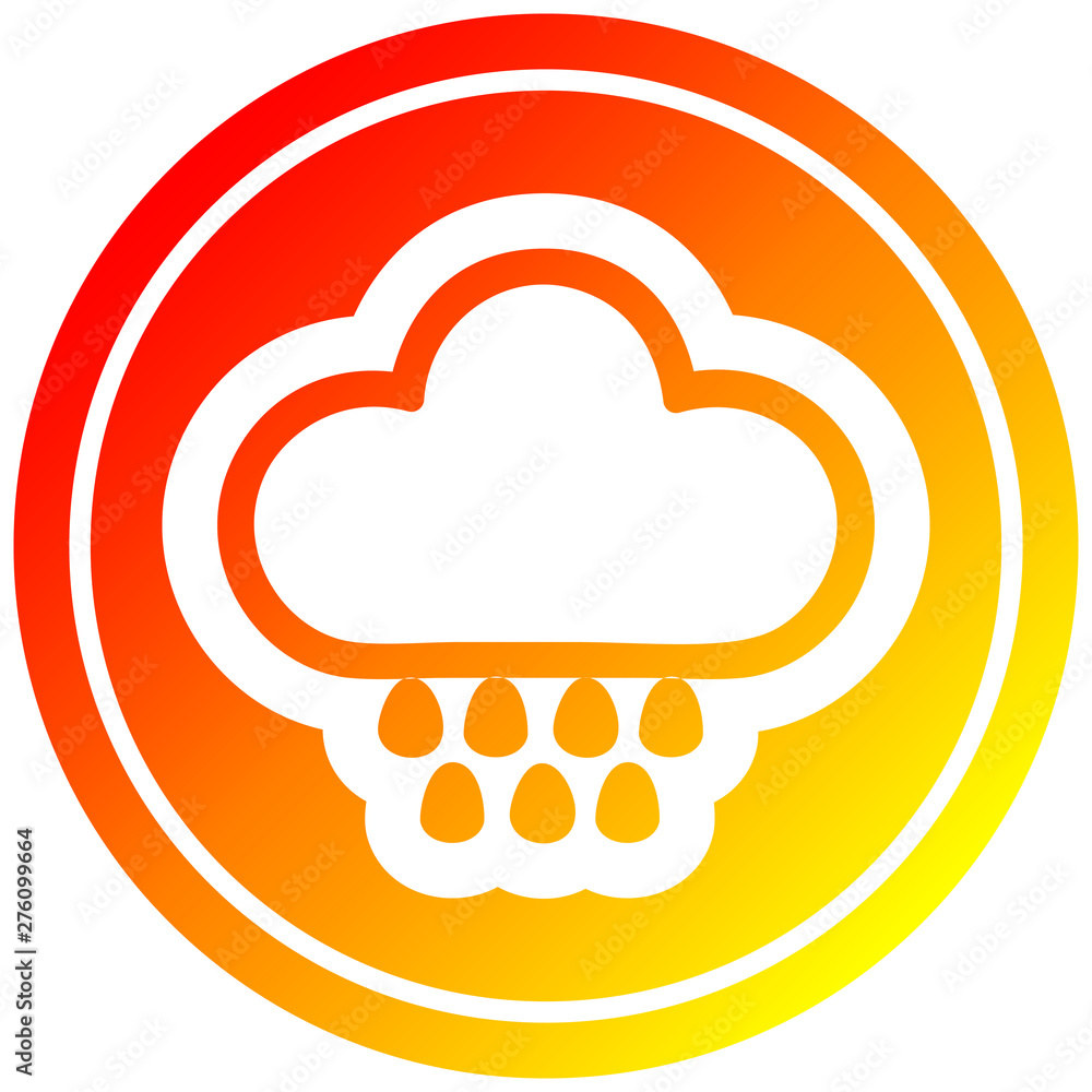 rain cloud circular in hot gradient spectrum rain cloud circular in hot gradient spectrum