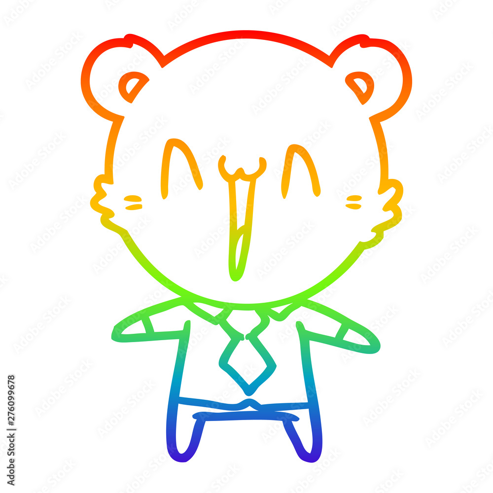 rainbow gradient line drawing happy bear cartoon rainbow gradient line drawing happy bear cartoon